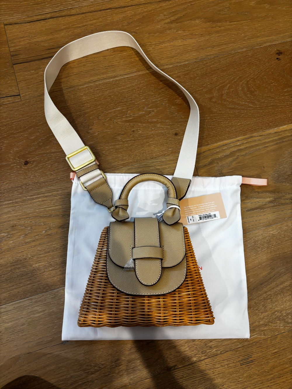 Pamela Munson Petite Lady Bag Latte with Adjustable Strap